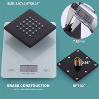 Robinet de système de douche de pluie en laiton thermostatique noir de plafond de 16 pouces de luxe moderne ensembles complets avec jets de corps