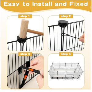 2023 yeni varış kapalı Metal baskı düğme nefes küçük hayvan Pet gine domuz kafesi katlanabilir büyük tavşan kemirgen evi - Product Image 6