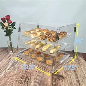 Exclusive Design Acrylic 3-tier Pastry Display for Customized Clear Countertop Bakery Bread Case YGL YGL-222 - Product Image 5