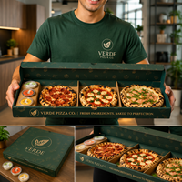 Nouvelle boîte à pizza écologique personnalisée à 3 compartiments, emballage en carton alimentaire pour mini-pizzas, boîte à emporter pour tartes