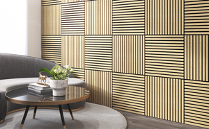 Cabecero de decoración interior moderno de alta calidad, fibra de madera Aku, fideos planos, pared de roble <span class=keywords><strong>Akupanel</strong></span> - Product Image 2