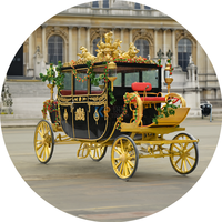 Meilleures ventes 2025 : Carrosse royal rouge tiré par des chevaux, type limousine, transport spécial OEM, acier inoxydable, 1 à 5 personnes