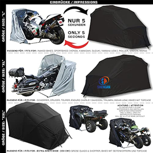 <span class=keywords><strong>Garage</strong></span> per <span class=keywords><strong>Moto</strong></span> Retrattile e Pieghevole <span class=keywords><strong>con</strong></span> Telaio in Metallo e Tettoia Impermeabile per Uso in Tutte le Stagioni - Product Image 4