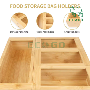 Dispensador de cajones sostenible respetuoso con el medio ambiente hecho de bambú para cocina organizador de almacenamiento de bolsas Ziplock - Product Image 5