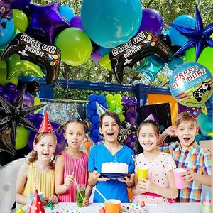 Kit de guirlande de ballons sur le <span class=keywords><strong>thème</strong></span> des <span class=keywords><strong>jeux</strong></span> <span class=keywords><strong>vidéo</strong></span> avec poignée Ballon étoile en mylar pour décorations de fête d'<span class=keywords><strong>anniversaire</strong></span> sur le <span class=keywords><strong>thème</strong></span> des <span class=keywords><strong>jeux</strong></span> <span class=keywords><strong>vidéo</strong></span> - Product Image 6