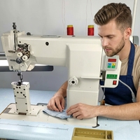Machine à coudre industrielle à point noué à une aiguille, à point de chaînette, pour chaussures et sacs en cuir