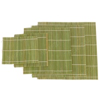 Tapis de cuisine japonais facile à utiliser 24X24 cm Tapis de bambou à sushi vert