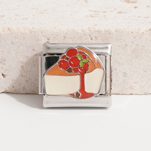 Nuevas Pulseras Italianas Populares con Dijes de Acero Inoxidable en Forma de Corazón y Dulces, Pulsera de Eslabones con Dijes Italianos - Product Image 5