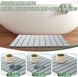 Foldable Diatom Bath Mat Bathroom Diatomaceous Earth Diatomite Stone Bath Mats - Product Image 2