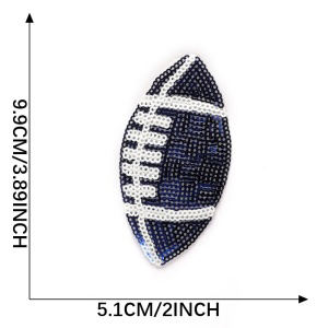 Parches deportivos de lentejuelas para planchar con diseño de fútbol rugby <span class=keywords><strong>NFL</strong></span> de EE. UU. de colores al por mayor para ropa - Product Image 3