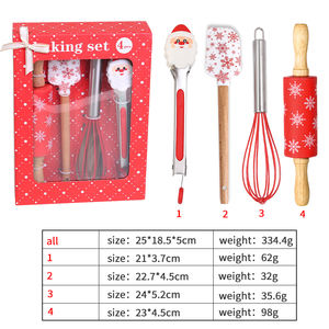 Ensemble d'outils de cuisson 4 pièces à quantité minimale de commande basse avec boîte-cadeau Spatule en silicone <span class=keywords><strong>Emporte</strong></span>-pièce Rouleau à pâtisserie et fouet à <span class=keywords><strong>oeufs</strong></span> Parfait <span class=keywords><strong>pour</strong></span> Noël - Product Image 2