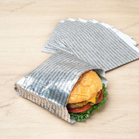 Papel revestido de papel de aluminio personalizable bolsa de hamburguesa para uso industrial de comida y pizza