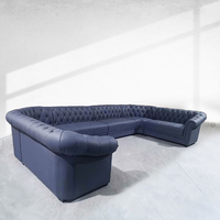 Canapé Chesterfield en cuir en forme de L et d'angle pour salle de karaoké Canapé discothèque en cuir