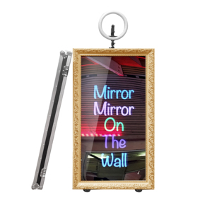 Photomaton rétro miroir magique 65'' Meilleure vente Lumière LED <span class=keywords><strong>Impression</strong></span> <span class=keywords><strong>instantanée</strong></span> HD Compatible avec les appareils <span class=keywords><strong>photo</strong></span> reflex pour mariage et fête - Product Image 3
