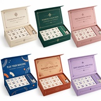 Boîte d'emballage de mahjong texturée mate, résistante aux traces de doigts, magnétique, pour jeu de mahjong américain, boîte en papier, coffret cadeau pour tuiles, jetons et dés