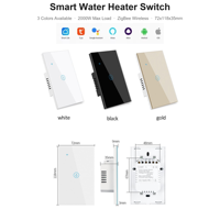 Interrupteur tactile intelligent Tuya US Standard pour chauffe-eau, avec fonction de mesure, compatible Alexa et Google Home