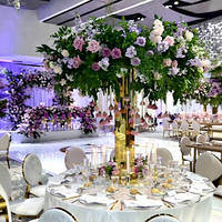 Élégant support de fleurs pour décoration de mariage, présentoir de centre de table doré pour fête