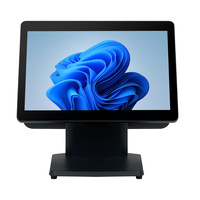 Terminal de point de vente de bureau à écran tactile modulaire réglable à deux écrans de 15.6 pouces Linux/Android/Windows OS Wi-Fi 6 Bluetooth