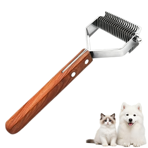 Peine de madera para eliminar pelo de gato, cepillo para el aseo de mascotas, desenredador, suministros en stock - Product Image 2