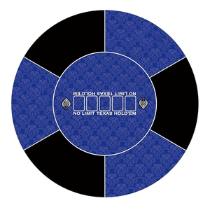 120cm Portable Round Poker Mat for Poker Games <strong>Rubber</strong> Non-Slip Poker Table Top Mat for <strong>Blackjack</strong> Casino - Product Image 1