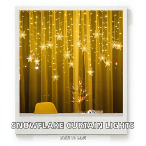 Guirlandes lumineuses LED flocon de neige 3000K, indice de protection IP44, pour intérieur/extérieur, 4x0,6M, pour mariage, fêtes, décoration - Product Image 2