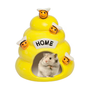 <span class=keywords><strong>Nido</strong></span> in Ceramica per Criceti, Rinfrescante per l'Estate, Design Creativo a Tronco d'Albero/Fungo/Ape, Cuccia in Ceramica per Piccoli Animali - Product Image 6