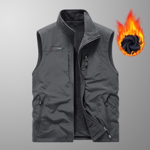 Nuevo <span class=keywords><strong>Chaleco</strong></span> <span class=keywords><strong>Reversible</strong></span> Casual de Otoño-Invierno para <span class=keywords><strong>Hombre</strong></span>, con Cuello Alto, para Trabajo, Pesca, Fotografía y Publicidad, con Cierre - Product Image 2