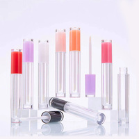 Conteneur vide unique en plastique blanc, violet, rouge, noir, luxueux, transparent, pour emballage de gloss à lèvres, tube de gloss à lèvres rose de 5 ml