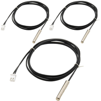 UMTMedia 3pcs OEM ABS NTC 10K Digital Temperature Sensor 1C Resolution Waterproof Probe Thermistor 3950 1m IP67 1-Year