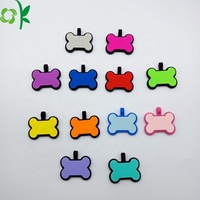 OKSILICONE individueller Hundenaufkleber Halskette Haustier leer silikon qr-Code Haustier-ID Hund-Namen-Tags Halsband für Gravur Anhänger Haustier-Aufkleber