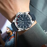 Jam Tangan Pria Mewah Poedagar 895 Quartz Tali Kulit Tahan Air Bercahaya Kalender Kasual Bisnis untuk Hadiah