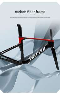 Vélo de route en fibre de carbone R5pro-Term, frein à disque, 24 vitesses, roues en alliage d'aluminium 700x28C, capacité de charge de 150 kg, pédale ordinaire de course - Product Image 3