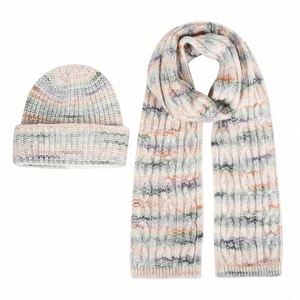 Conjunto de Gorro y Bufanda de Punto Cálido para Invierno, Personalizado con Logotipo, para Mujer, Venta al Por Mayor - Product Image 4