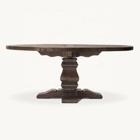 Ensemble table à manger en bois massif design américain avec 4 chaises Table à manger ronde en bois ronde