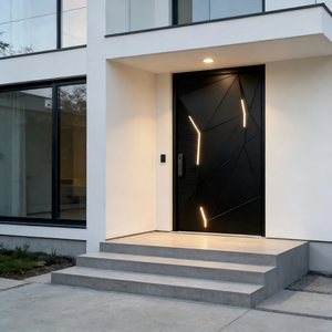 Puerta de Entrada Individual para Villa, de Aluminio Fundido, Estilo Contemporáneo, para Materiales de Construcción, Puerta Exterior - Product Image 5