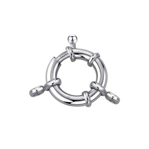 Broche de resorte redondo de Plata de Ley 925 al por mayor con anillos dobles DIY para pulsera, collar, fabricación de joyas, accesorios - Product Image 4