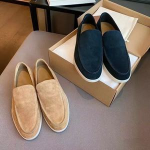 2025 Unisex Design Echte Schapenvacht Platte Loafers Van Hoge Kwaliteit Casual Schoenen Slip-On Sluiting Zachte Modieuze Antislip Voor Mannen - Product Image 3