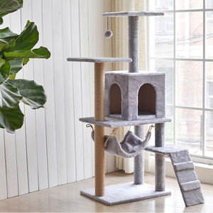 Doppio mobile personalizzato albero gatto condominio in legno con Sisal tessuto graffio per Multi-gatto case - Product Image 4