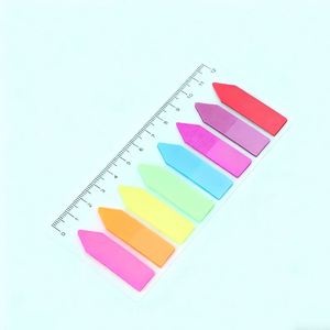 Multicolor Index Tabs Memo Pad <b>Sticky</b> <b>Notes</b> Ruler Fluorescent Adhesive Page Markers Office School Stationery Document - Product Image 5