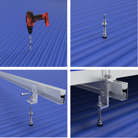 Système de montage solaire universel en acier coloré pour toiture, avec structure en aluminium, boulons de suspension et pieds en L, certifié TUV, résistant aux vents de 60 m/s
