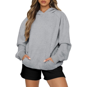 Custom size winter <b>running</b> casual women's <b>hoodies</b> solid color lightweight pullover top anti-pilling hoodie - Product Image 1