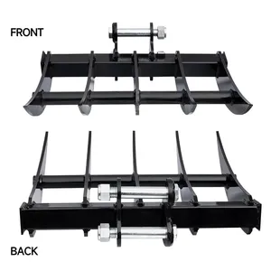Accessori per Mini escavatore 1-3T pulizia <span class=keywords><strong>ghiaia</strong></span> erbacce <span class=keywords><strong>rastrello</strong></span> piccolo scavatore di allentamento <span class=keywords><strong>rastrello</strong></span> cinque denti escavatore rastrelli 1-3T escavatore - Product Image 1