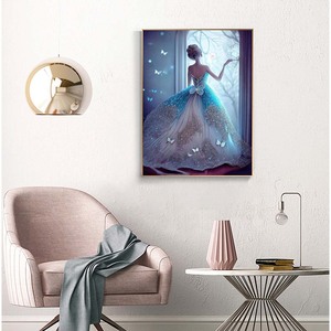 <span class=keywords><strong>La</strong></span> <span class=keywords><strong>Femme</strong></span> <span class=keywords><strong>en</strong></span> Robe Bleue dansant 30X40CM/11.8X15.7in <span class=keywords><strong>Peinture</strong></span> Diamant DIY Diamant Rond 5D <span class=keywords><strong>Peinture</strong></span> Diamant Artisanale - Product Image 2