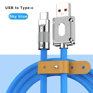 Hot Selling Zinc Alloy Charger Cable Usb C Type-c 120W Fast Data Cable Phone Charging Cable For Iphone