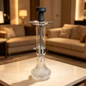 Cachimba de Vidrio Transparente Moderna con Base Metálica y Accesorios para Salón, Bar y Uso Doméstico - Product Image 5