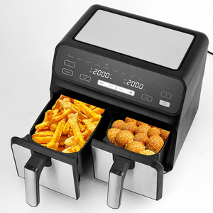 <span class=keywords><strong>2023</strong></span> Nouveau design numérique double zone friteuses à air four deux paniers plateau 8L 9L vapeur double Twin double friteuse à air - Product Image 4