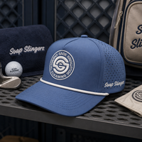 5-delige golfpet met gepersonaliseerde borduring, OEM, lage minimale bestelhoeveelheid, premium katoenen touwhoed, verstelbare gesp, retro, unisex