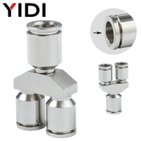 PY Y-Type Tee Raccord Pneumatique En Laiton Tuyau D'air One Touch Push in Raccord Rapide Tuyau Tube Connecteur 4mm 6mm 8mm 10mm 12mm