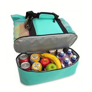 Sac de plage isotherme personnalisé 2 en 1 avec grand logo, en maille de polyester tendance avec EVA imperméable, pliable, Bolso De Playa - Product Image 3