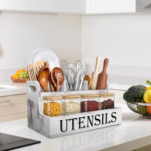Étagère à ustensiles de cuisine, comptoir de cuisine, ustensiles de cuisson, boîte de rangement pour assaisonnements, boîte de rangement pour vaisselle en bois noir rustique - Product Image 3